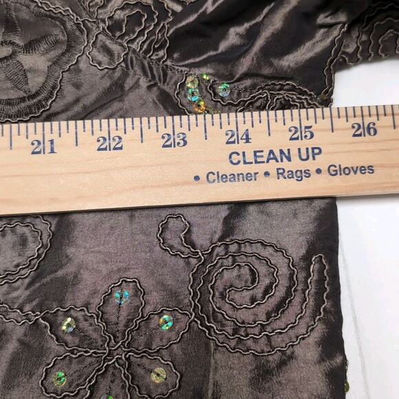 Susan Graver Sequin Embroidered Jacket Women's Plus Size 1X Green/Brown Dressy - Picture 11 of 16